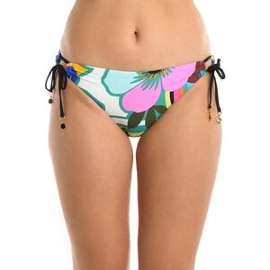 La Blanca Floral Print Side Tie Bikini Bottoms Multi Color UPF 50+ Size 16